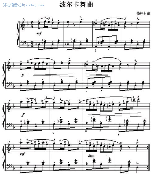 
波尔卡五线谱曲谱 (  音乐类   ) / Polka